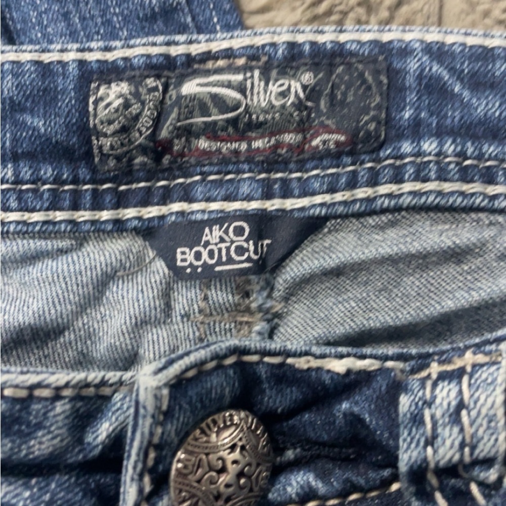 Silver EUC bootcut Aiko Classic Blue Jeans 27x33 LQQK - Picture 5 of 6